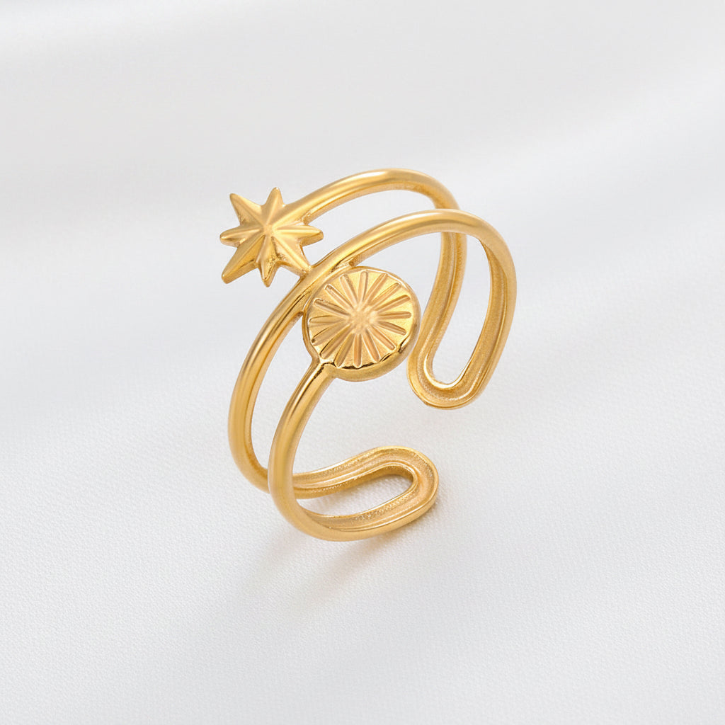 Bague ajustable Soleil & Étoile