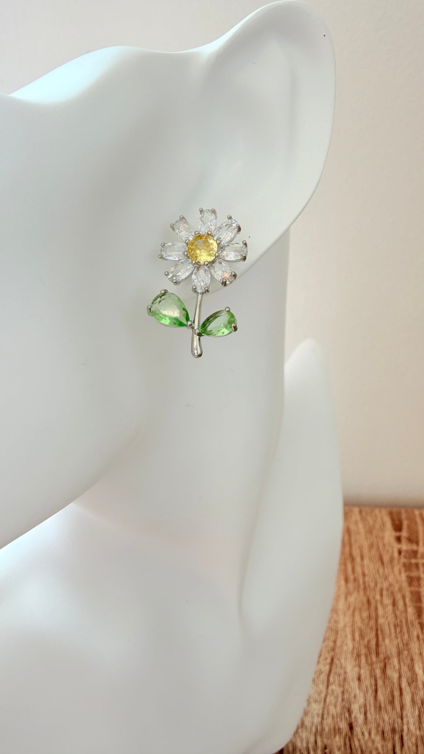 Boucles d’oreilles Marguerite strass