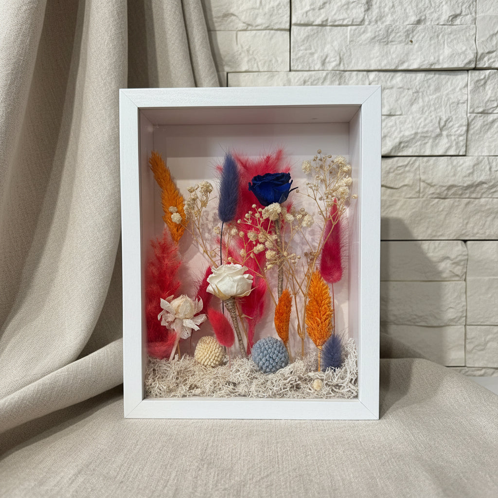 Cadre floral multicolore & Roses éternelles