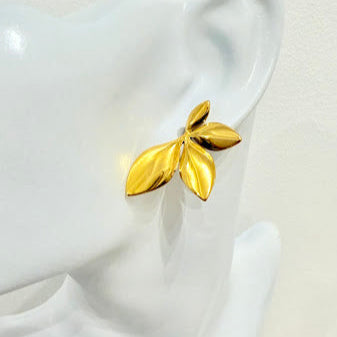 Boucles d'oreilles feuilles dorées