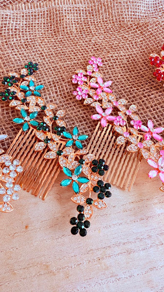 Peigne cheveux fleuri