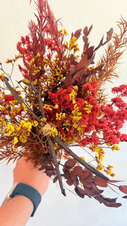 Bouquet Signature Vanillanne fleurs séchées tons chauds automnal