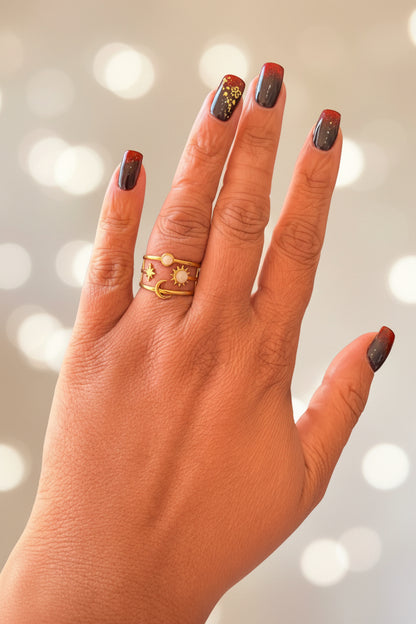 Bague céleste Soleil & Lune