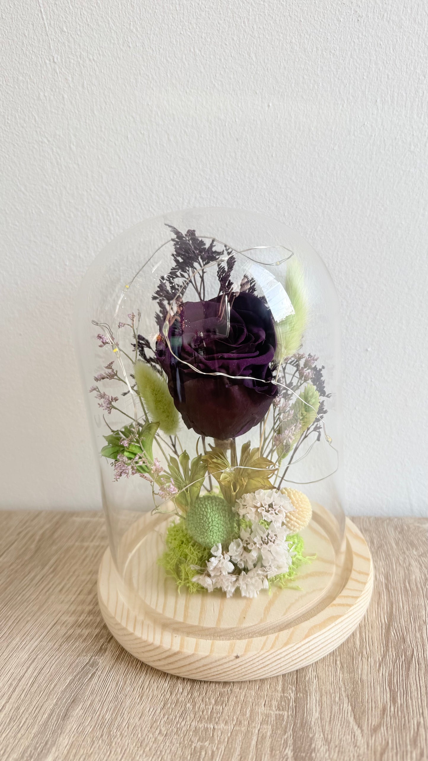 Cloche lumineuse Rose éternelle violette