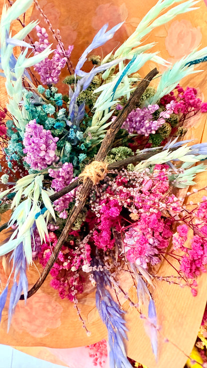 Bouquet Signature Vanillanne fleurs séchées éclat de couleurs
