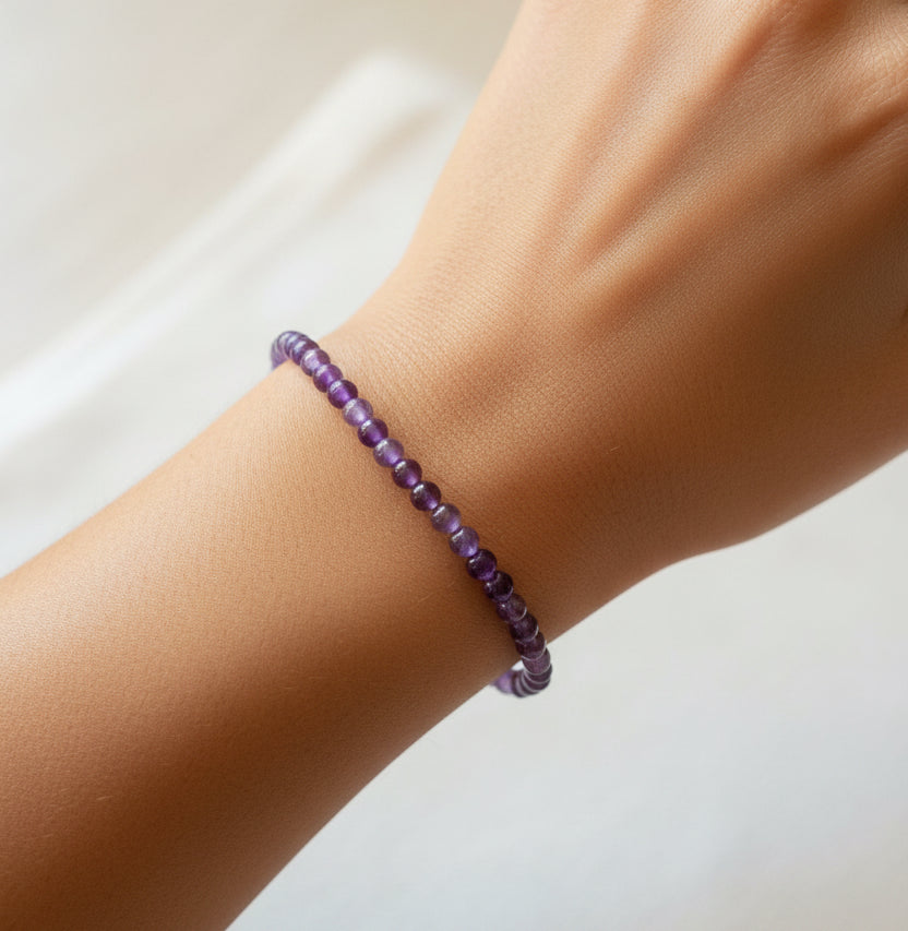 Bracelet boule -  Améthyste