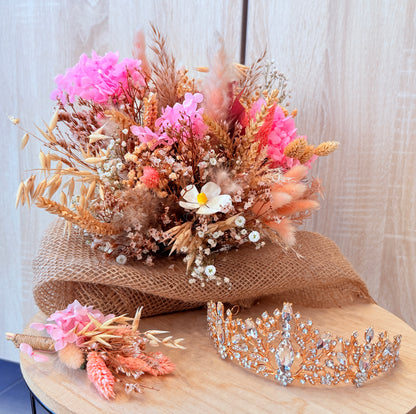 Diadème de mariée dorée à strass
