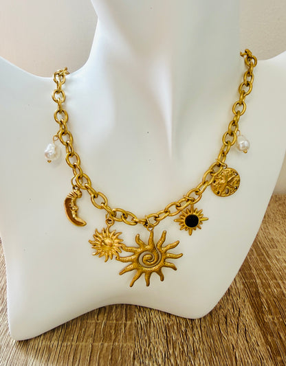 Collier breloque noir