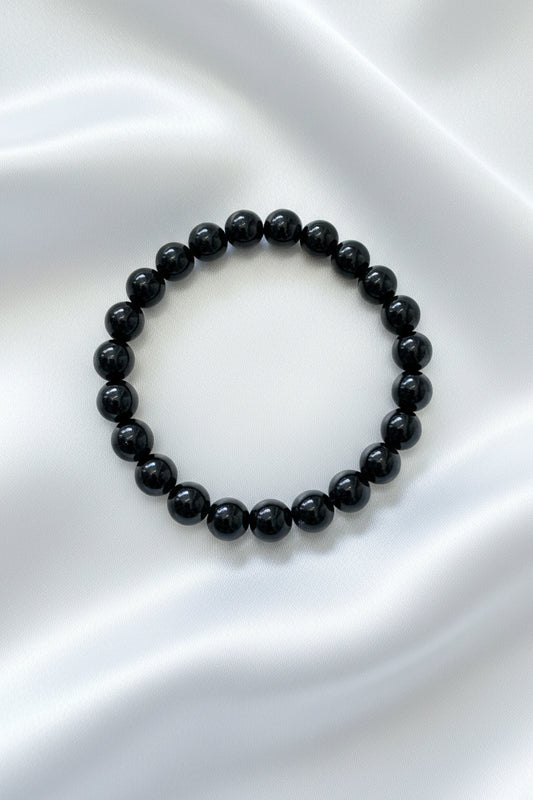 Bracelet boule - Obsidienne Noire