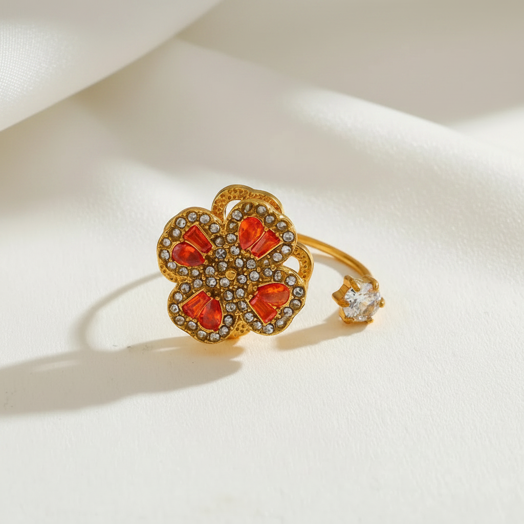 Bague antistress rotative trèfle
