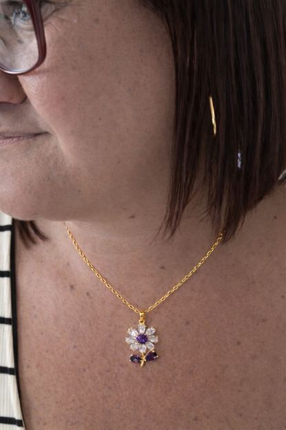 Collier marguerite strass