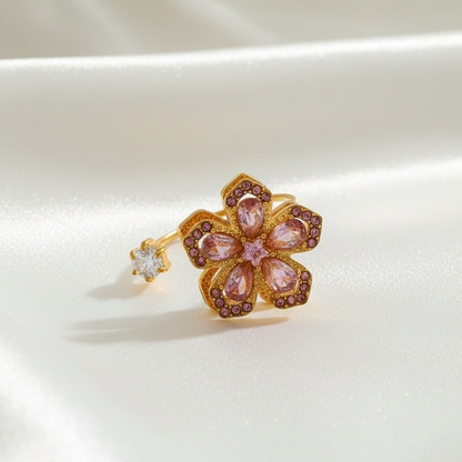 Bague antistress rotative Fleur