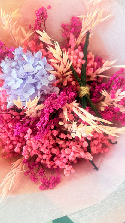 Bouquet Signature Vanillanne fleurs séchées rose et lilas