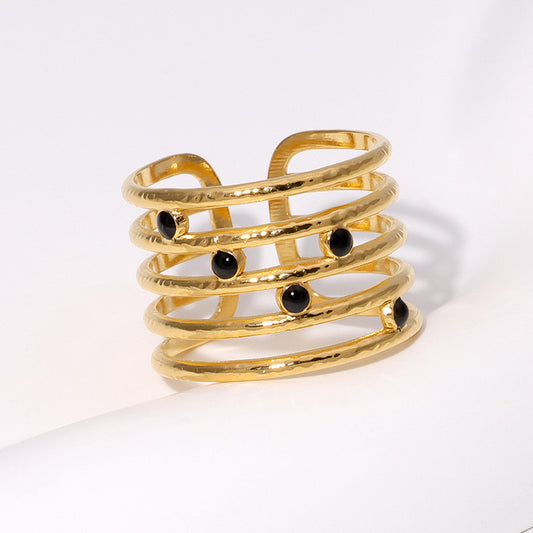 Bague Multi-anneaux noire