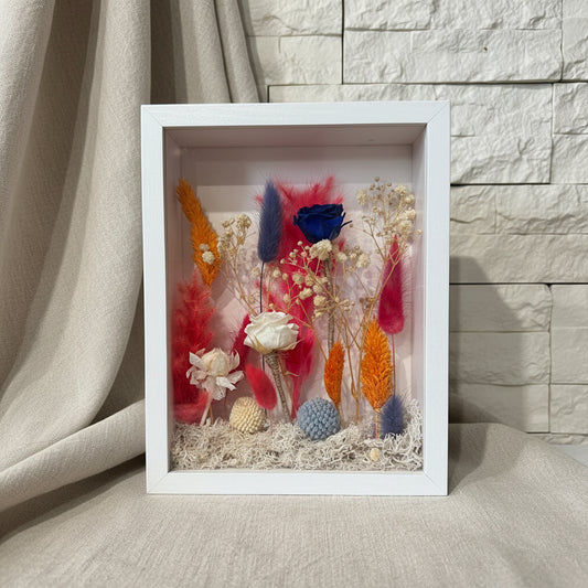 Cadre floral multicolore & Roses éternelles