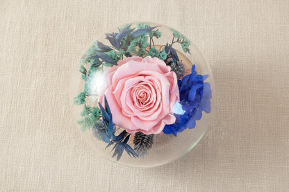 Cloche rose éternelle rose & bleu