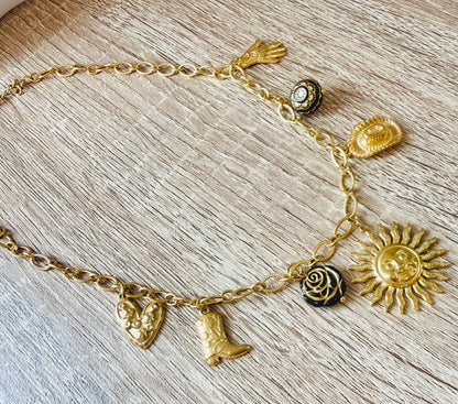 Collier breloque noir