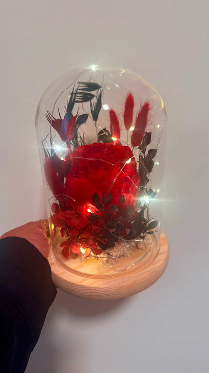 Cloche Pivoine stabilisée rouge