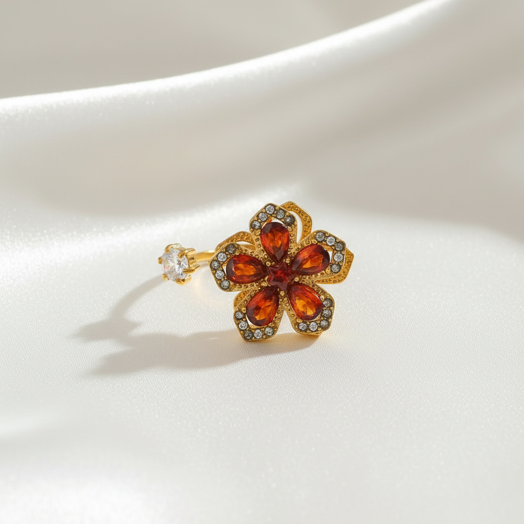 Bague antistress rotative Fleur
