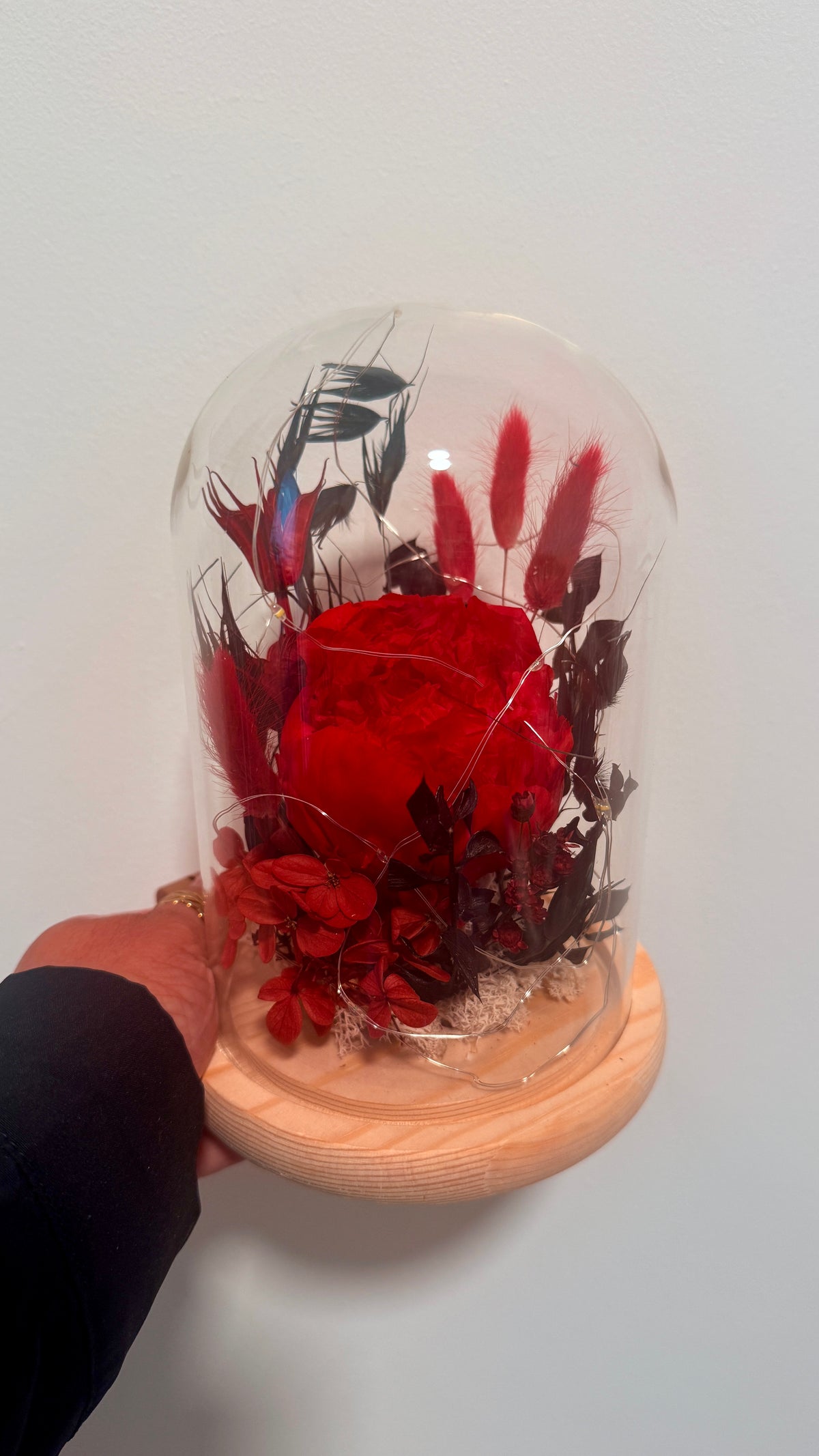 Cloche Pivoine stabilisée rouge