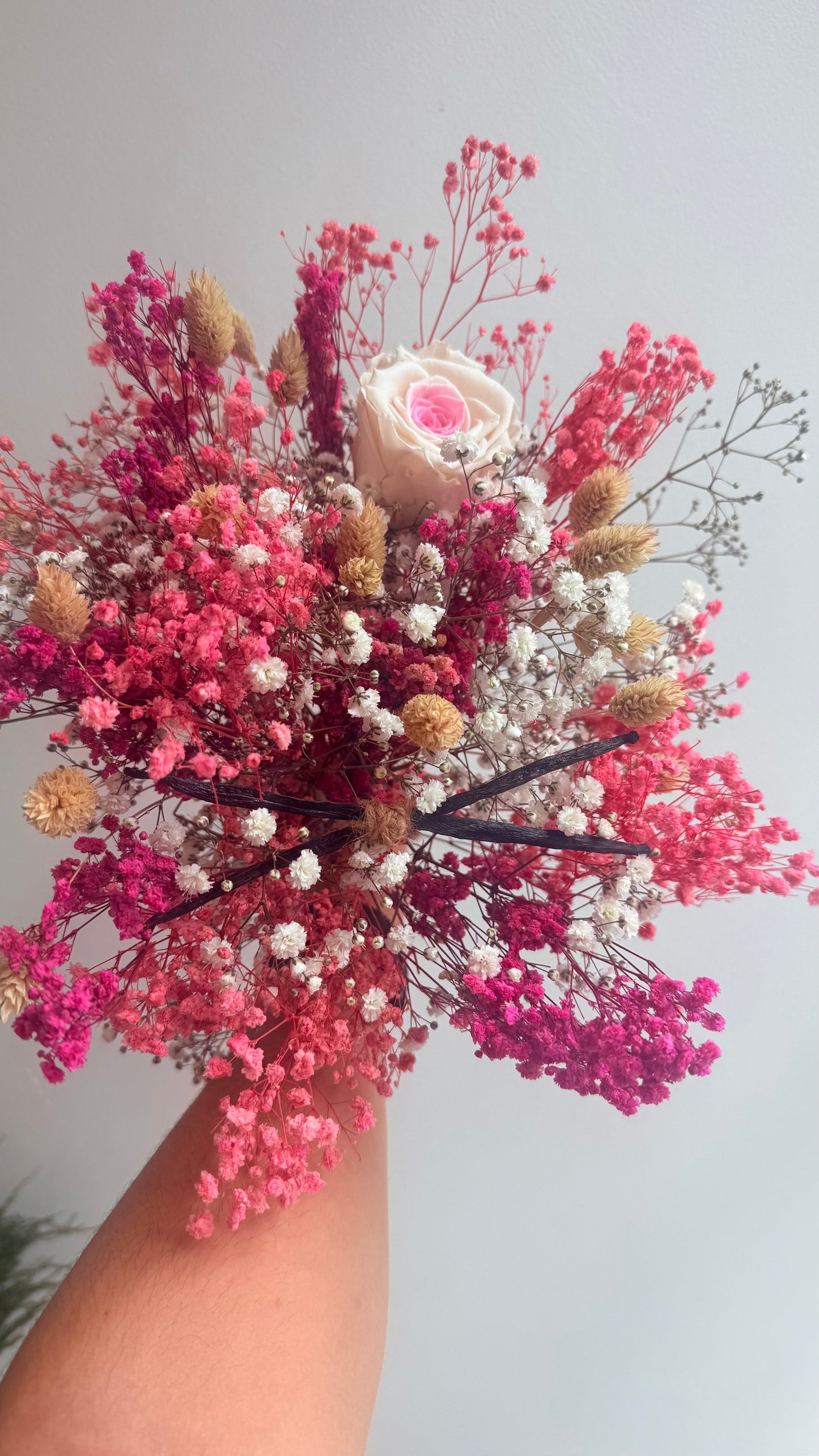 Bouquet Signature Vanillanne fleurs séchées et rose éternelle
