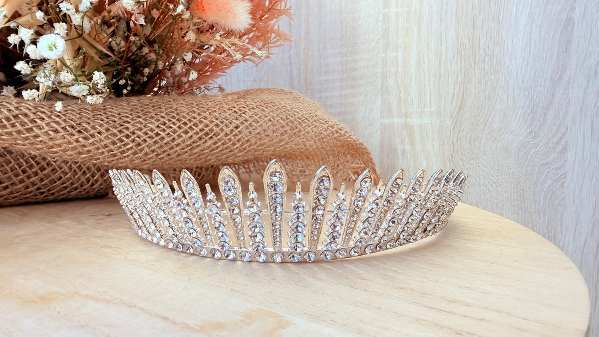 Diadème de mariée argenté à strass