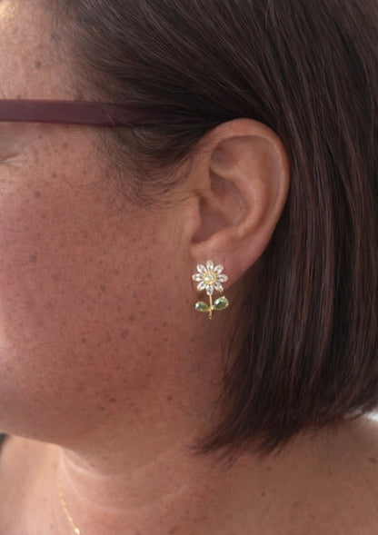 Boucles d’oreilles Marguerite ￼strass