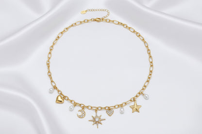 Collier & bracelet charms célestes