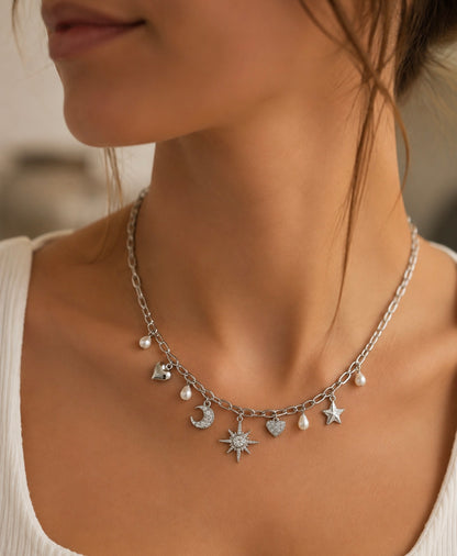 Collier & bracelet charms célestes