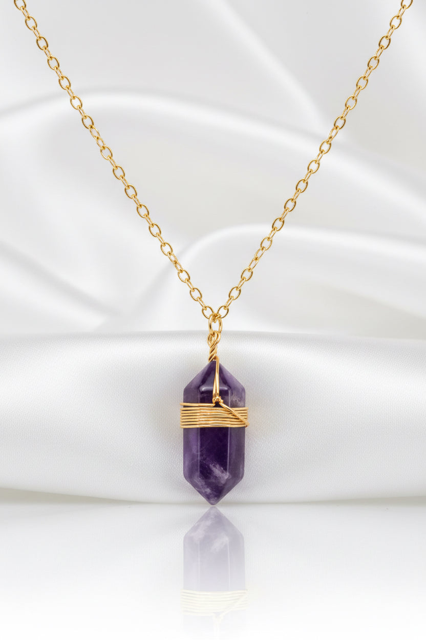 Collier pendentif en pierre naturelle