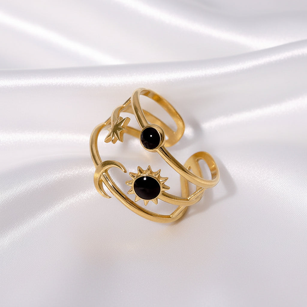 Bague céleste Soleil & Lune