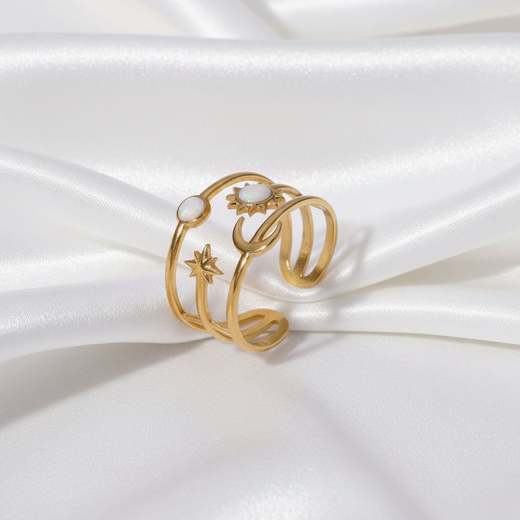 Bague céleste Soleil & Lune
