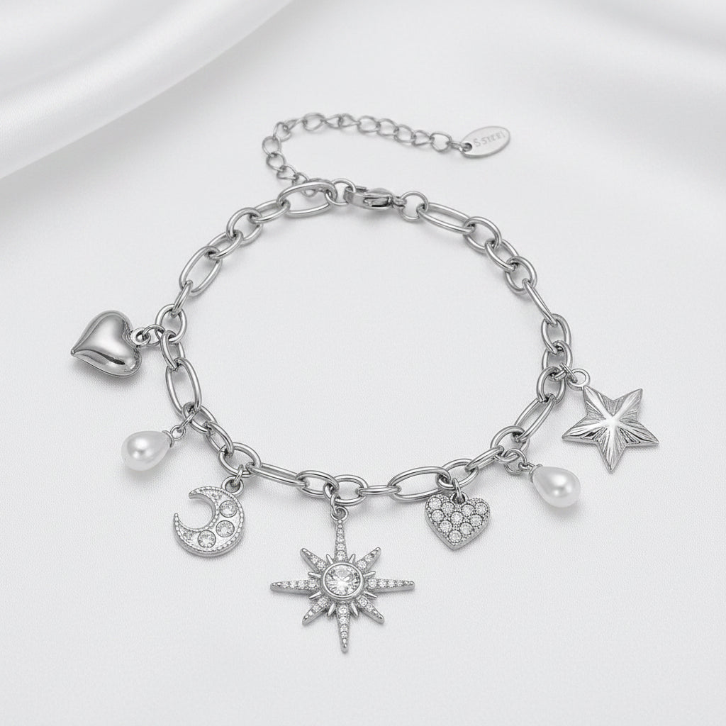 Collier & bracelet charms célestes