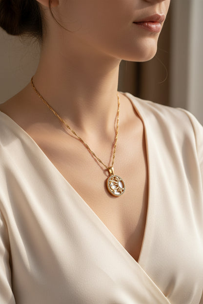 Collier soleil & lune doré