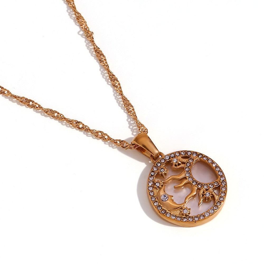 Collier soleil & lune doré