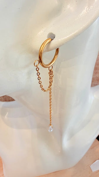 Boucle d’oreille chaîne pendante