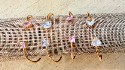 Bracelet jonc doré souple en acier inoxydable