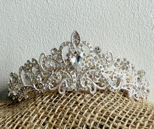 Diadème de mariée argenté avec strass