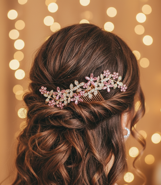Peigne cheveux fleuri