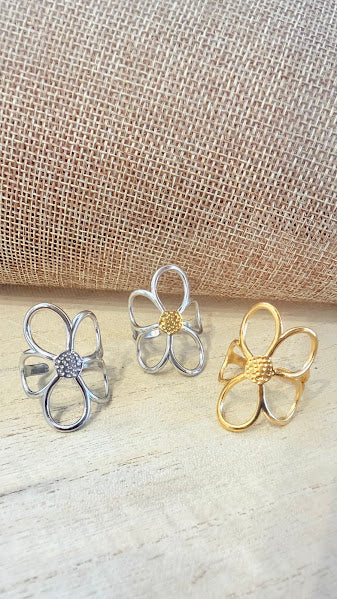 Bague fleur ajourée
